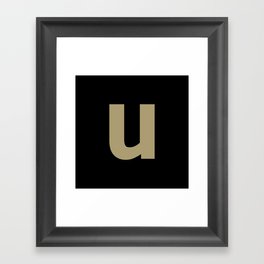letter U (Sand & Black) Framed Art Print