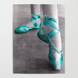 Ballet Shoe Blue Poster