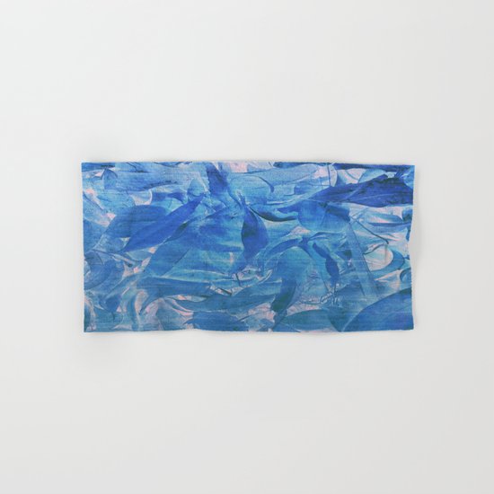 Abstract Blue Leaves Hand & Bath Towel