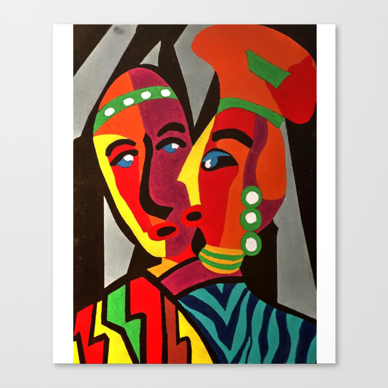 African Traditional Tribal Women Abstract Art Canvas Painting