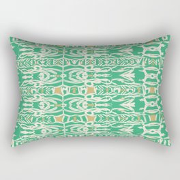 Green tribal native mudcloth Rectangular Pillow