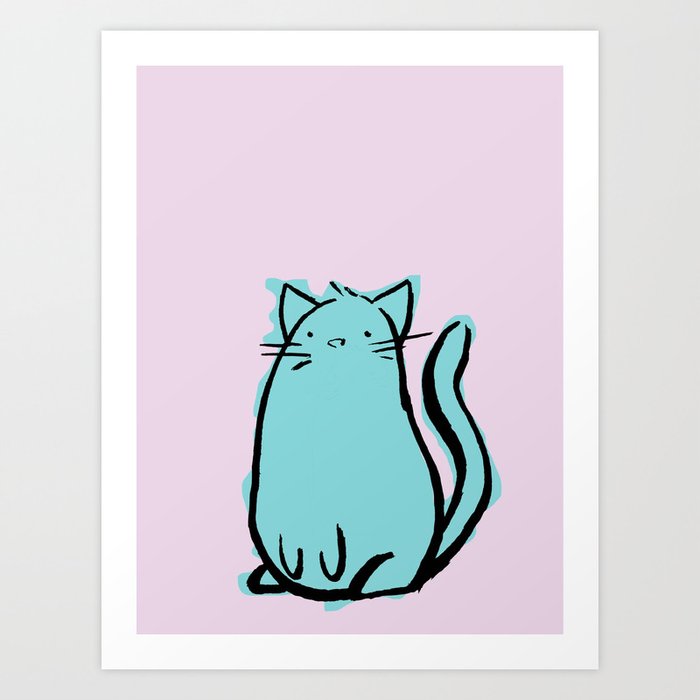 Round cat Art Print