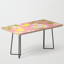 Little Daisies And Butterflies Retro Modern Peach Coffee Table