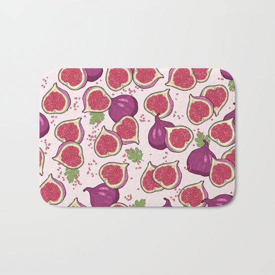 fig pattern Bath Mat