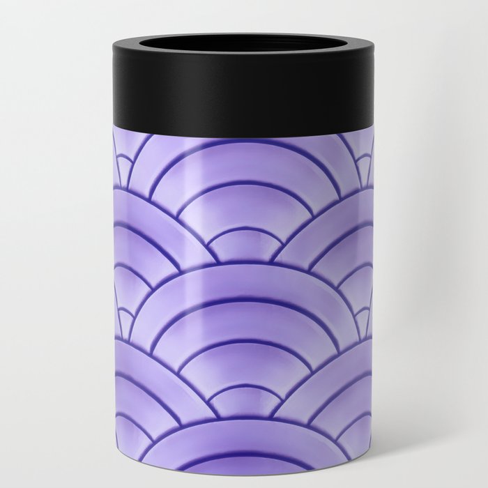 Bold Lavender Art Deco Arch Pattern Can Cooler