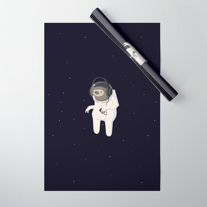 Astronaut Sloth Wrapping Paper