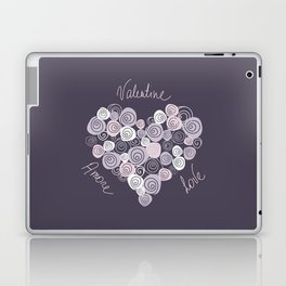 Pastel purple romantic heart of roses Laptop Skin