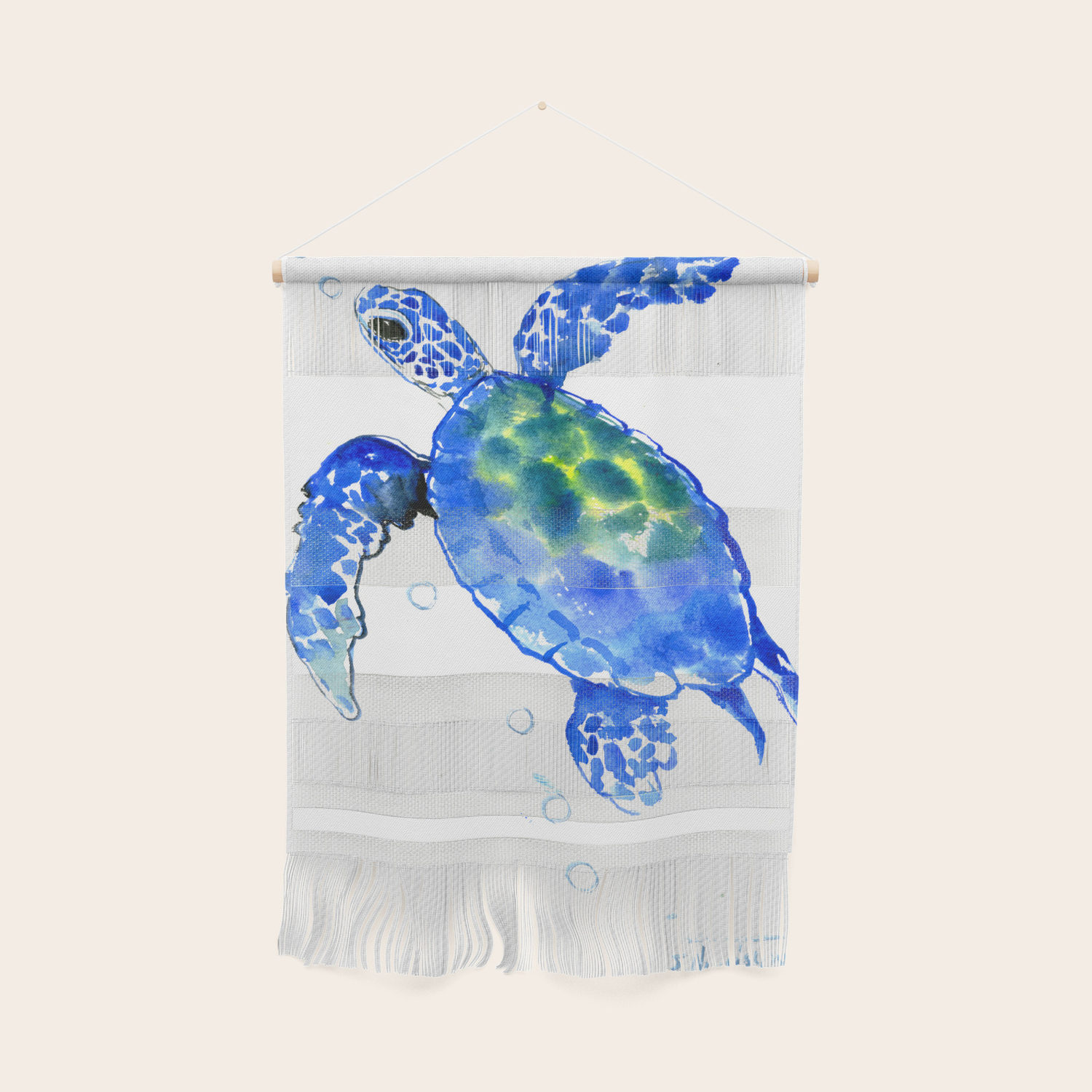 Blue Sea Turtle Wall Hanging By Sureart Society6