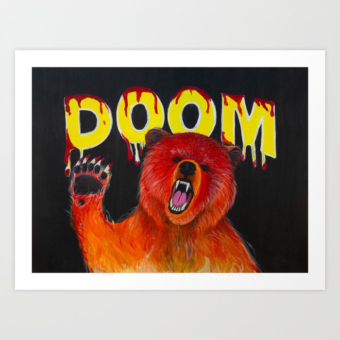 "DOOM BEAR" by Jen Hinkle Art Print