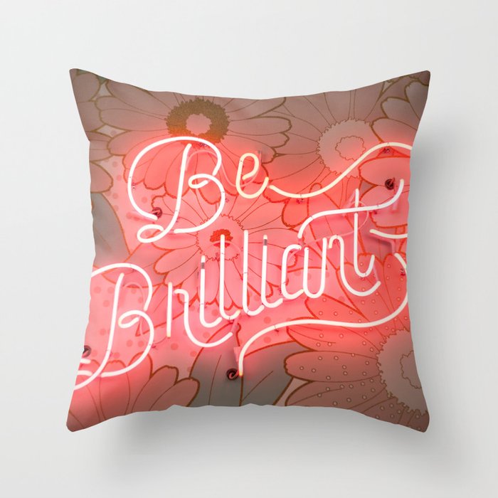 Be Brillant Cool Colorful Light And Flower Throw Pillow