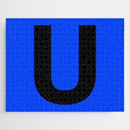 Letter U (Black & Blue) Jigsaw Puzzle