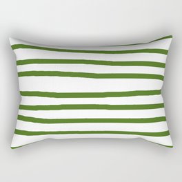 Simply Drawn Stripes in Jungle Green Rectangular Pillow