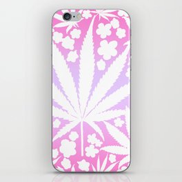 Modern Retro Cannabis And Spring Flowers Purple Haze iPhone Skin