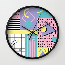 Memphis Pattern 27 - 80s - 90s Retro / 1st year anniversary design Wall Clock