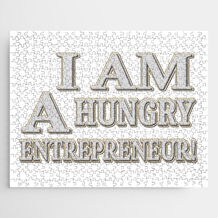 Cute Expression Design "HUNGRY ENTREPRENEUR". Buy Now Jigsaw Puzzle