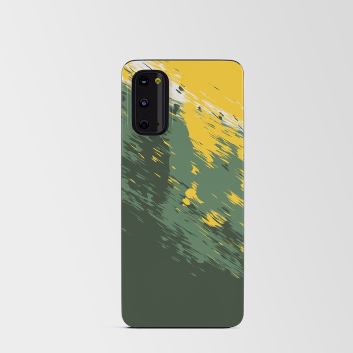 Brush - Abstract Colourful Art Design in Green and Yellow Android Card Case