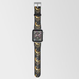 Mystic golden moon dream catcher with leaves Apple Watch Band