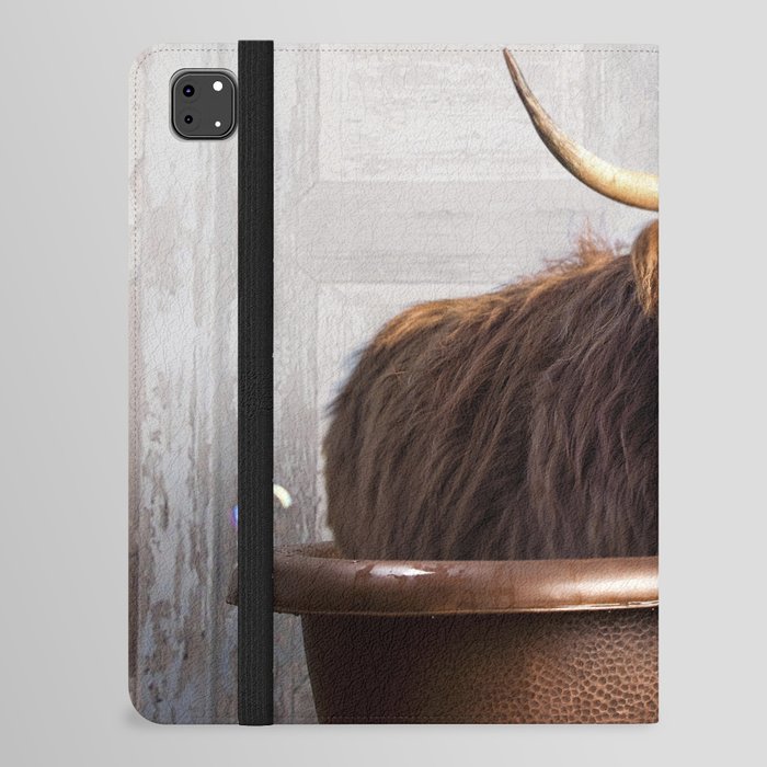 Highland Cow in the Tub iPad Folio Case