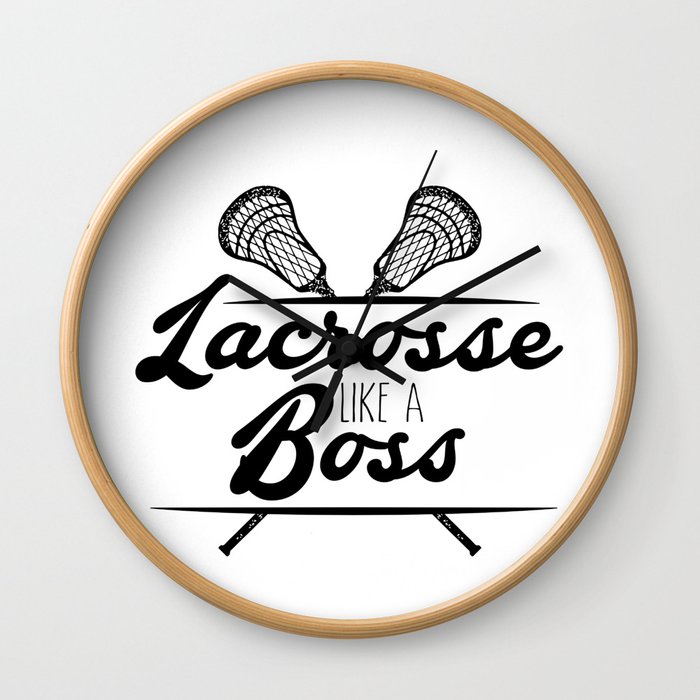 Lacrosse Like a Boss LAX Sport G.O.A.T Lacrosse Player Lacrosse Game ReLAX Steeze Wall Clock