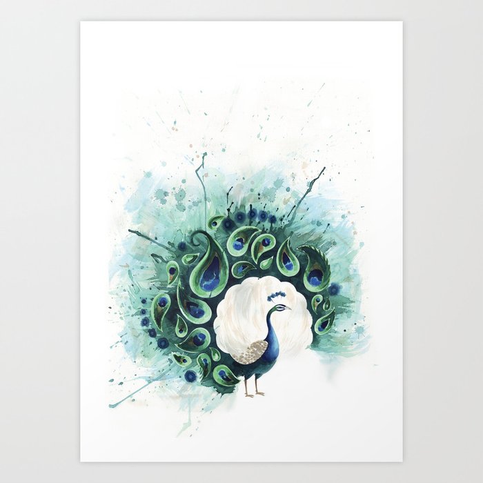 Circle Peacock Art Print