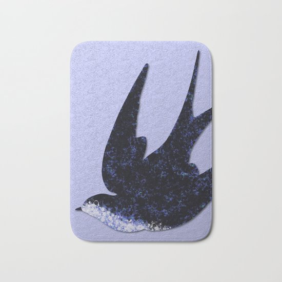 Fly Free (paper cut swallow) Bath Mat