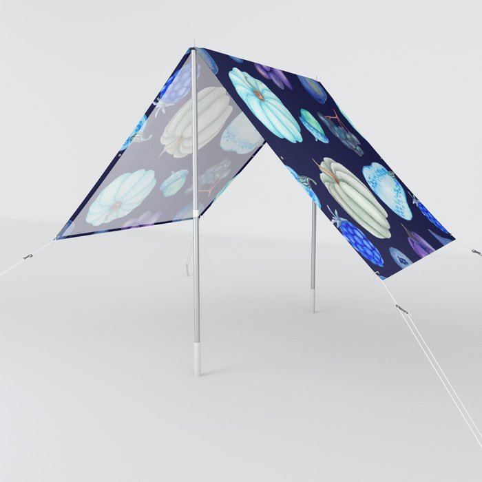 Dark Blue Vegetables Pattern Sun Shade