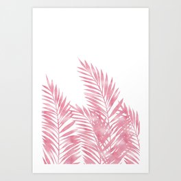 Palm Leaves Pink Art Print