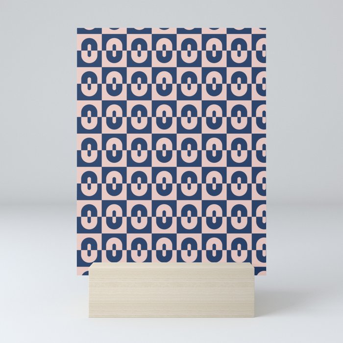 Geometric Pattern - Blue Pink Mini Art Print
