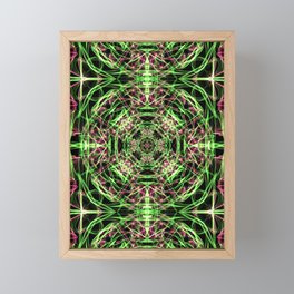 Liquid Light Series 59 ~ Red & Green Abstract Fractal Pattern Framed Mini Art Print