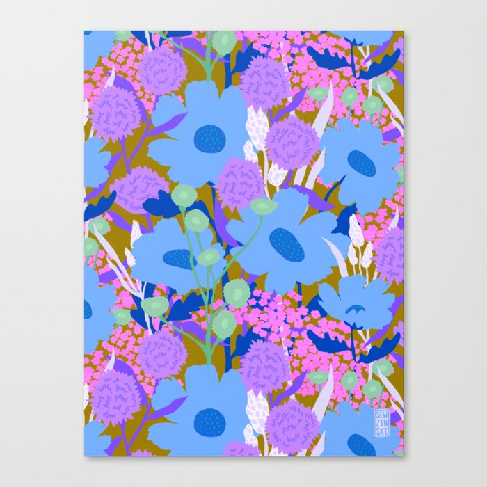 Blue Wildflowers  Canvas Print