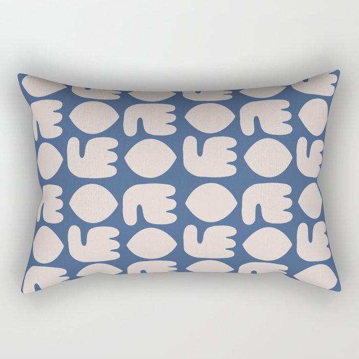 Boho surface pattern in blue Rectangular Pillow