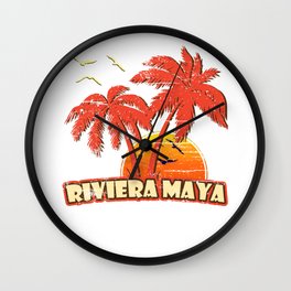 Riviera Maya Vintage Sunset Wall Clock
