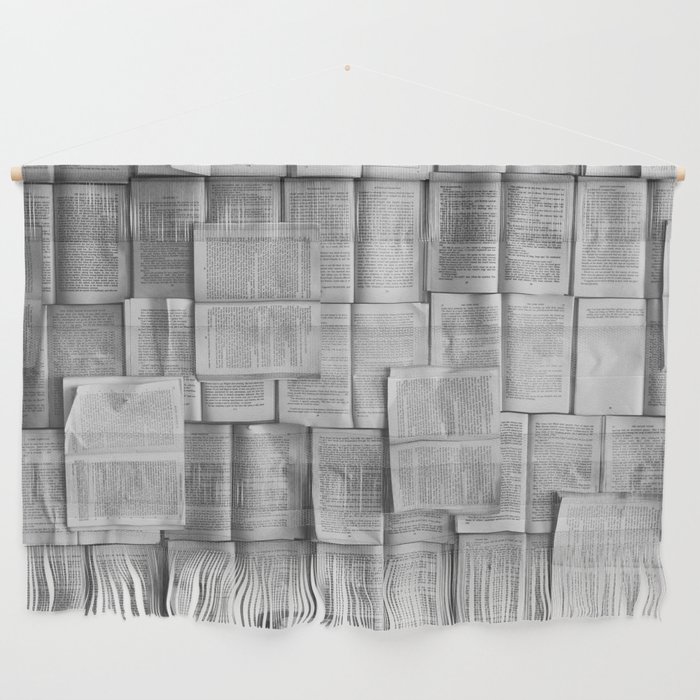 Novels Pattern (Black and White) Wall Hanging