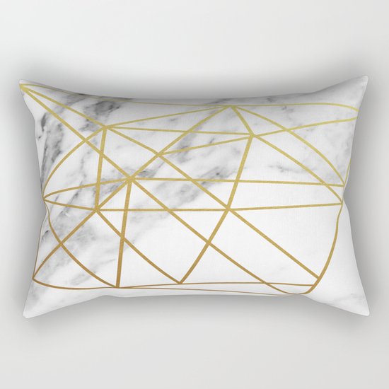 Gold geometric marble Rectangular Pillow