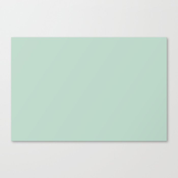 Light Aqua Green Gray Solid Color Pantone Misty Jade 13-6008 TCX Shades of Blue-green Hues Canvas Print