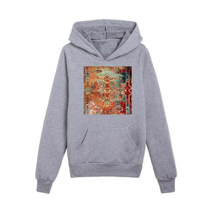Boho Vintage Abstract Eclectic Kids Pullover Hoodie