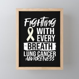 Lung Cancer Ribbon White Awareness Survivor Framed Mini Art Print