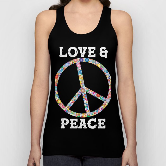 Hippie Peace Sign Flower Vintage Tank Top