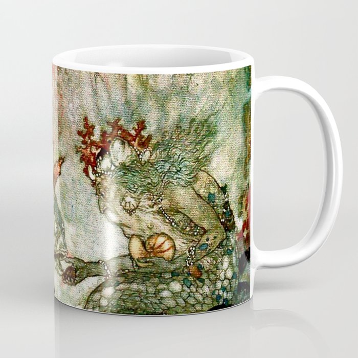“King of the Mermaids” Fairy Tale Art by Edmund Dulac Coffee Mug