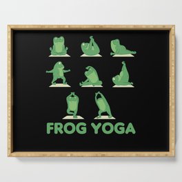 Frog Yoga Cute Frogs Are Doing Sport Serving Tray