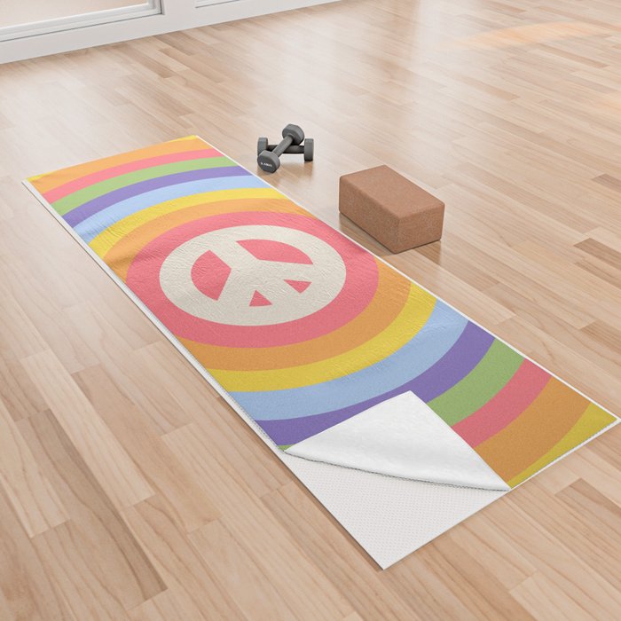 Rainbow Peace Yoga Towel