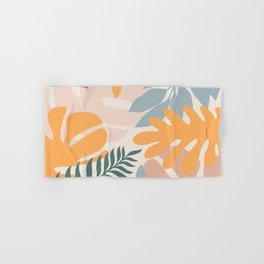 Retro Tropical Leaves Flat Illustration Hand & Bath Towel