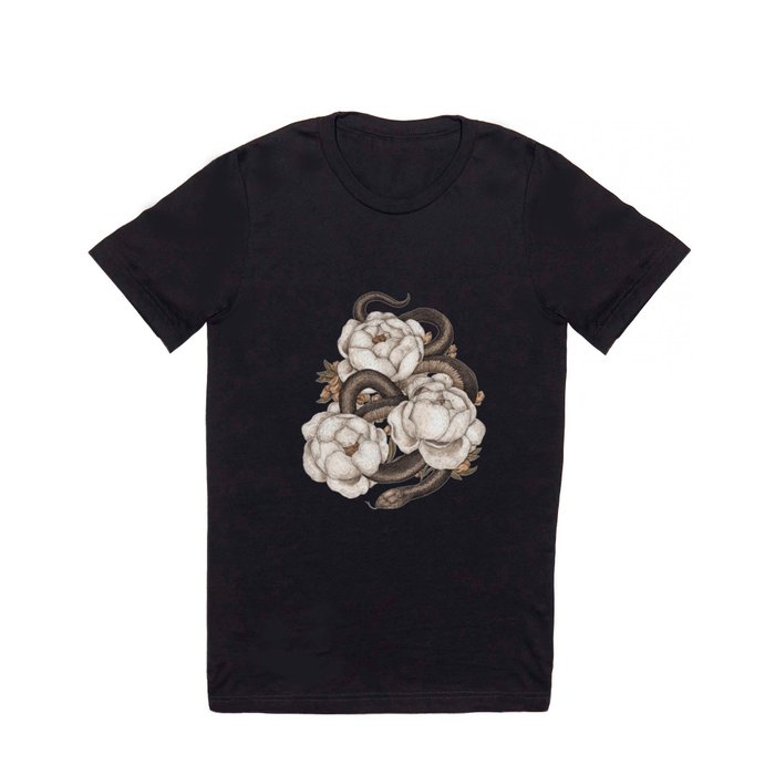 Snake and Peonies T Shirt
