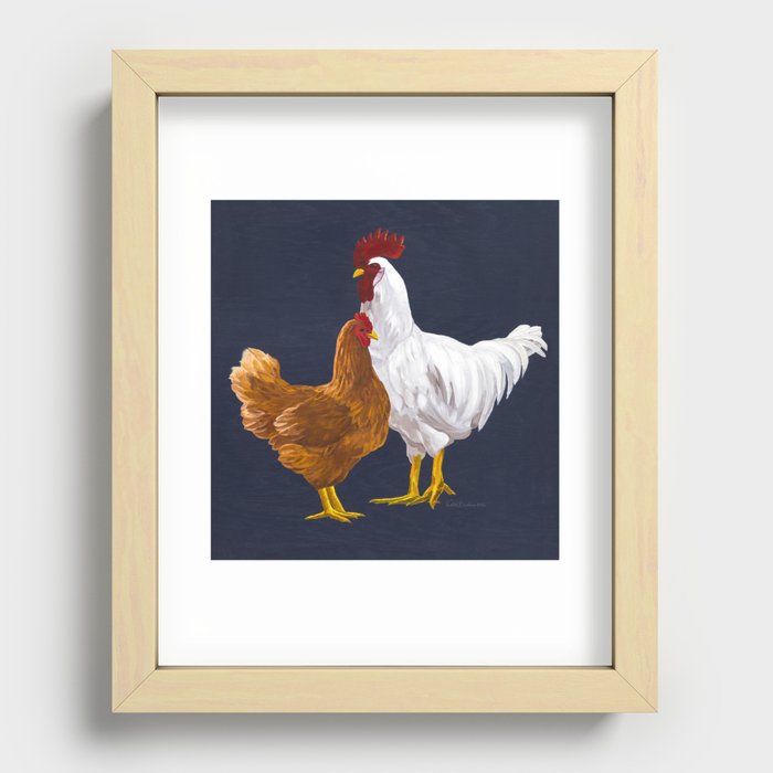 Backyard Chickens Recessed Framed Print