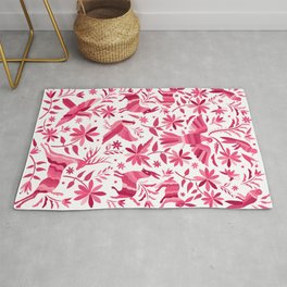 Mexican Otomi Design in Pink by Akbaly Rug