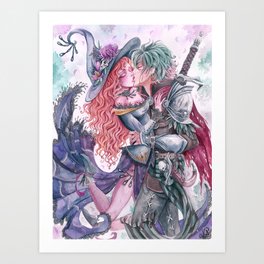 The witch and the Knight errant Art Print