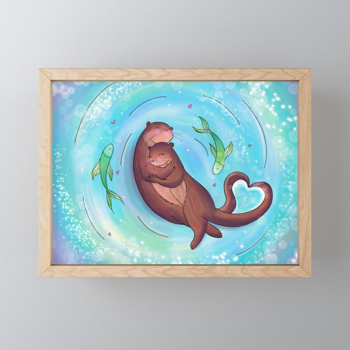 Otterly in love with you Framed Mini Art Print
