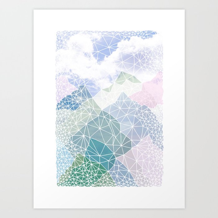 Multicolour Magic Mountains Art Print