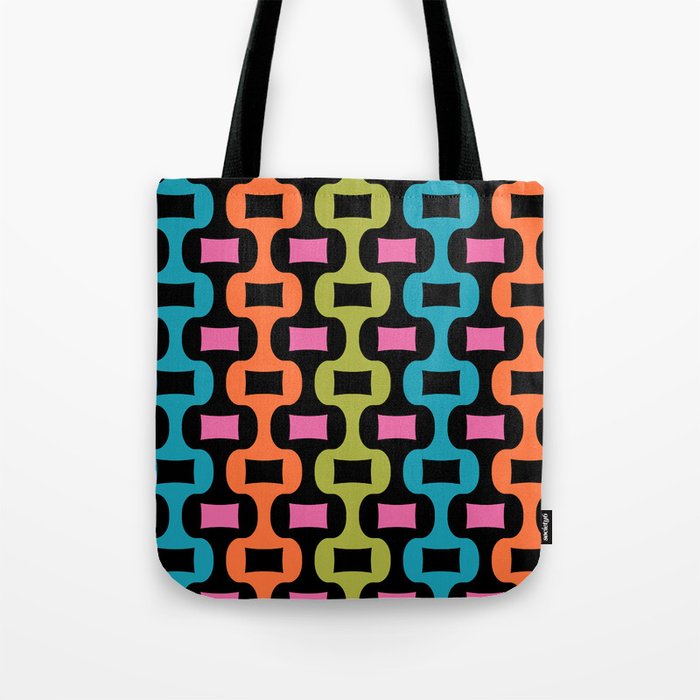 Colorful Mid Century Modern Ogee Pattern 337 Tote Bag
