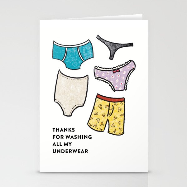 Thanks for Washing My Underwear Stationery Cards by Tagidi Studios